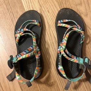Colorful woman’s Chacos